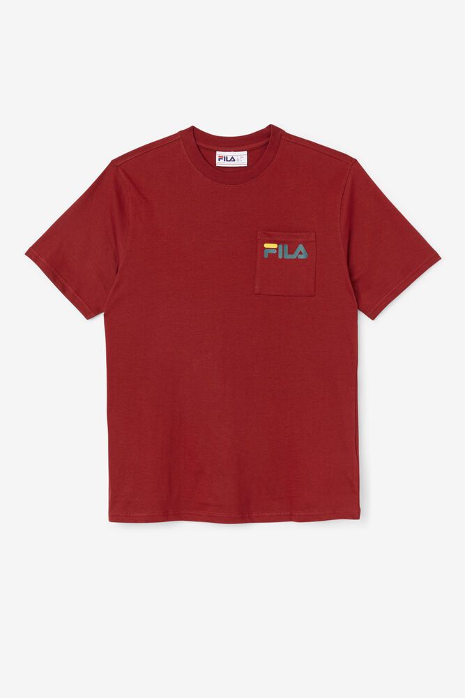 Fila Curtis Pocket T-Shirt Red - Mens - 01625KRJQ